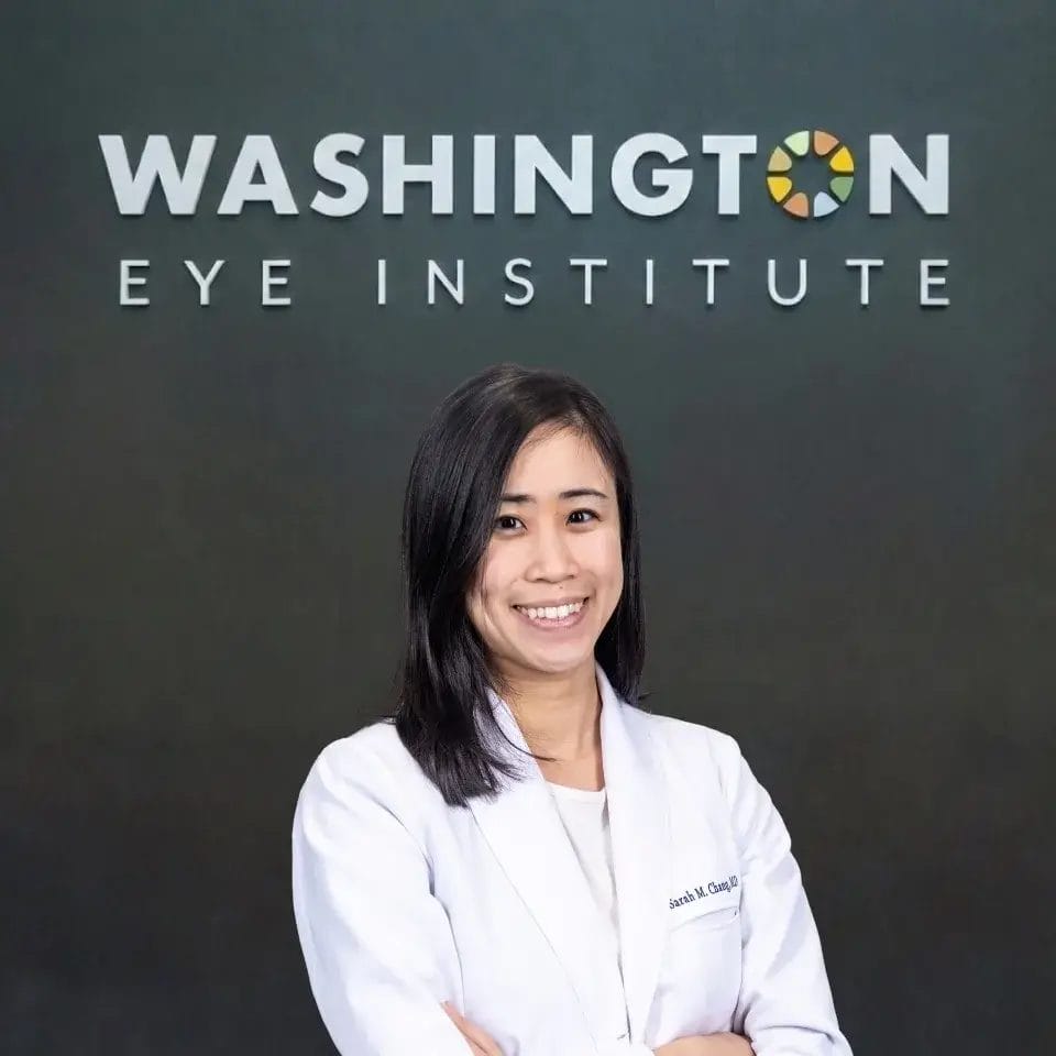 Glaucoma specialist examining a patient at Washington Eye Institute
